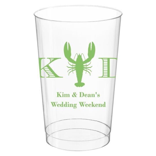 Initial Lobster Clear Plastic Cups